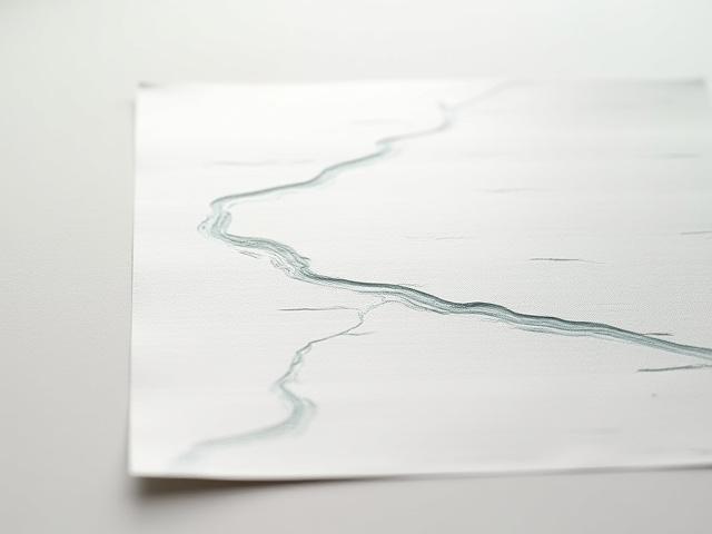 Serene river landscape letterpress print with fine detail