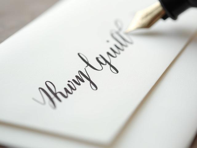 Example of custom calligraphy and hand-lettering for a wedding invitation